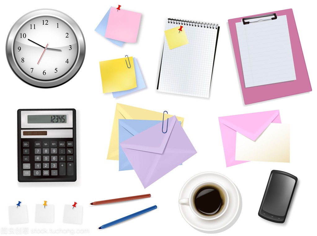办公设备与用品的便捷计算 现代办公的矢量优化